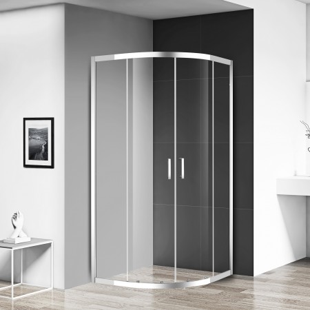 PRI2821C PRIME Душова кабіна, розсувна - чверть кола 80*80 - хром/прозоре скло (1 сорт) Primera