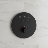 D114134010011BM Flow Змішувач на 3 споживачі з термостатом, для ванни/душу, прихованого монтажу, чор Devit фото 1