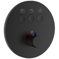 D114134010011BM Flow Змішувач на 3 споживачі з термостатом, для ванни/душу, прихованого монтажу, чор Devit фото 2