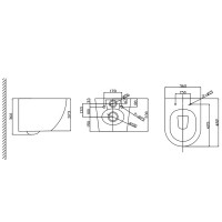 HT-1014C-WHT009 AQUAMOD Унітаз підвісний безобідковий з турбозмивом з кришкою quick-fix, soft-close  Devit фото 5