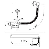 600471 DEVIT Сифон д/ванни, 60 (1 сорт) Devit