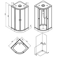 W94C-401-090MT	  X-Joy, Душова кабіна 90x90, профіль мат.хром, скло прозоре (1 сорт) AM.PM фото 1