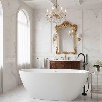 VAPERL/00 Perla Ванна окремостояча 160*75 см з литого (штучного) каменю, з інтегрованим сифоном, кол PAA фото 6