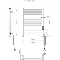 6.1.0400.06.WM Рушникосушка ел. HF Derby 570х430 білий мат, в комплекті з прих.підкл (1 сорт) Hygge Family фото 2