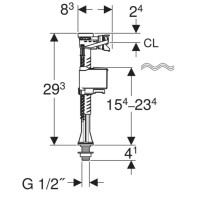 136.752.00.1 Впускний клапан тип 323 підведення води знизу, 1/2, ніпель із пластику (1 сорт) Geberit фото 2