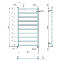 1.8.044566.WM Рушникосушка INOX Флет 970х530/500, білий мат (1 сорт) Mario фото 2