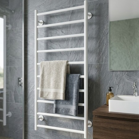 1.8.044566.WM Рушникосушка INOX Флет 970х530/500, білий мат (1 сорт) Mario