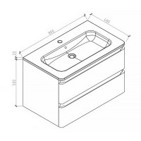 0021120W FLY Тумба 80 з раковиною, білий глянцевий колір (2пак) (1 сорт) Devit фото 2