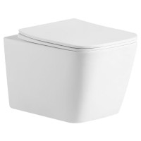DBS71051111W Balance Square Підвісний безобідковий унітаз з кришкою soft-close, Vortex Flush, білий  Devit фото 1