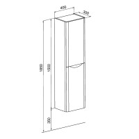 14952 Пенал Америнаконсольний, білий глянець (1 сорт) Аква Родос фото 5