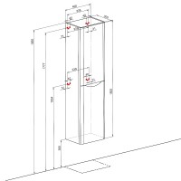 14952 Пенал Америнаконсольний, білий глянець (1 сорт) Аква Родос фото 4