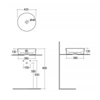 FEECT4200514A FEELING Раковина на стільницю, кругла, Matt Cappuccino, d 42см (1 сорт) RAK Ceramics