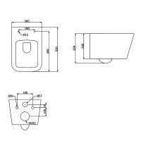 DLI30401111W Linea Підвісний безобідковий унітаз з кришкою soft-close та Vortex Flush, білий (1 сорт Devit фото 2