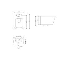 DLI30401111W Linea Підвісний безобідковий унітаз з кришкою soft-close та Vortex Flush, білий (1 сорт Devit фото 1