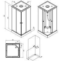 W94C-403-090MT	  X-Joy Кабіна душова 90x90, профіль мат.хром, скло прозоре (1 сорт) AM.PM фото 1