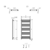 WWFIE090050K9M5E8P Рушникосушка електрична Terma Fiona One 900*500, колір чорний мат (RAL 9005), при Terma фото 3