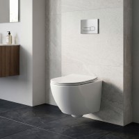 DUN30201111W Universal Підвісний безобідковий унітаз з кришкою soft-close та Vortex Flush, білий (1  Devit фото 1