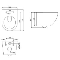 DUN30201111W Universal Підвісний безобідковий унітаз з кришкою soft-close та Vortex Flush, білий (1  Devit фото 2