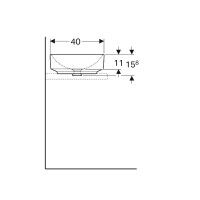 500.774.01.2 VariForm Умивальник еліптичний, вставний на столешню, 55х40см, без отвору, без перелива Geberit фото 5