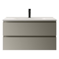 SPD BS 2C KDIC+LAV SKY IN CX R4К тумба з двома ящиками  L100 H55 P45, в кольорі  CEMENTO 127 з раков Berloni
