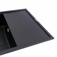 7850 GALANS  Кухонна мийка гранітна 780*500*200, кріплення, чорна матова (1 сорт) Valeso фото 2