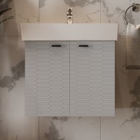 484060G Flow Тумба 60 з умивальником та ручками, сірий матовий (1 сорт) Devit фото 6