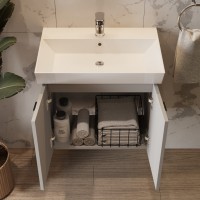 484060G Flow Тумба 60 з умивальником та ручками, сірий матовий (1 сорт) Devit фото 7