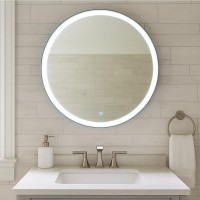 27302 Lorenzo Дзеркало 100 см з підсвіткою (сенсор), колір чорний (1 сорт) Аква Родос фото 6