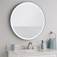 27302 Lorenzo Дзеркало 100 см з підсвіткою (сенсор), колір чорний (1 сорт) Аква Родос фото 5