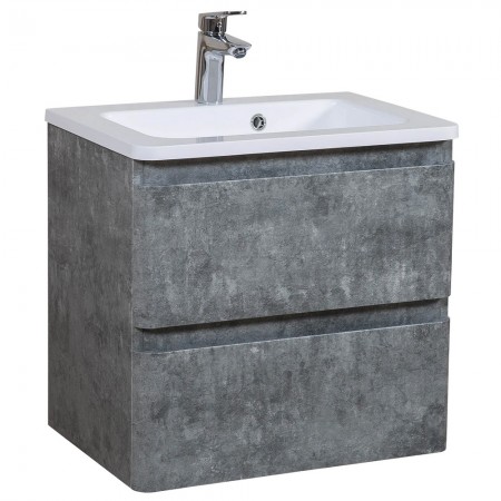 7684 АКЦЕНТ Тумба підвісна з раковиною-70 Альфа, сірий мармур (1 сорт) Аква Родос