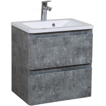 7764 Тумба Акцент (сірий мармур) з умивальником Альфа 60 см (консольна) (1 сорт) Аква Родос