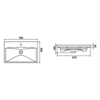 8807 тумба Інфініті з раковиною Elite 70 см (консольні), біла (1 сорт) Аква Родос фото 7