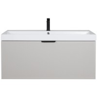 32211 Тумба Fabio (кашемір) з умивальником Fabio 100 см (консольна) ручка чорна (1 сорт) Аква Родос фото 5