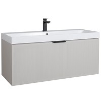 32211 Тумба Fabio (кашемір) з умивальником Fabio 100 см (консольна) ручка чорна (1 сорт) Аква Родос фото 1