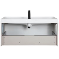 32211 Тумба Fabio (кашемір) з умивальником Fabio 100 см (консольна) ручка чорна (1 сорт) Аква Родос фото 8