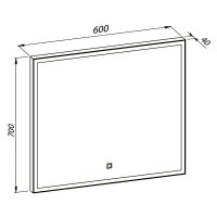 27449 Donato Дзеркало 60*70 см сенсор з підсвіткою, біле (1 сорт) Аква Родос фото 1