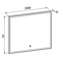 27444 Donato Дзеркало 100*70 см сенсор з підсвіткою, чорне (1 сорт) Аква Родос фото 1