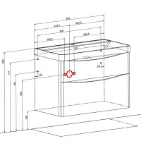32228 Тумба Америна (кашемір) з умивальником Deep 90 см (консольна) (1 сорт) Аква Родос фото 7