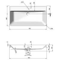 32228 Тумба Америна (кашемір) з умивальником Deep 90 см (консольна) (1 сорт) Аква Родос фото 8