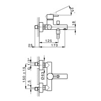 15013140B ART Змішувач д/ванни, чорний матовий (1 сорт) Devit фото 1