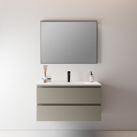 SPD BS 2C HDIC+LAV SKY IN CX R4H тумба з двома ящиками  L80 H55 P45, в кольорі  CEMENTO 127 з керамі Berloni фото 3