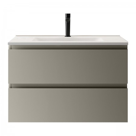 SPD BS 2C HDIC+LAV SKY IN CX R4H тумба з двома ящиками  L80 H55 P45, в кольорі  CEMENTO 127 з керамі Berloni