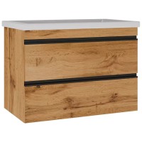 753080O FRAME Тумба натуральний дуб 80см з раковиною та сифоном (1 сорт) Devit фото 5