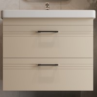 454080BE Urbanis Тумба 80 см з раковиною та чорними ручками, бежева (1 сорт) Devit фото 8