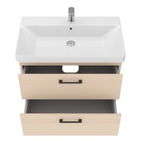 454080BE Urbanis Тумба 80 см з раковиною та чорними ручками, бежева (1 сорт) Devit фото 4