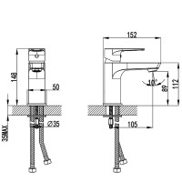12210010 SANSA Змішувач для раковини, хром (1 сорт) Primera фото 1
