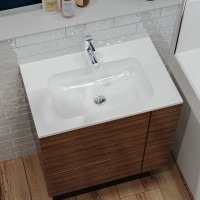 Раковина Della 700х450 врізний, колір білий, покриття глянець, з отв під змішувач + перелив (1 сорт) MIRAGGIO фото 4