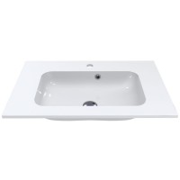 Раковина Della 700х450 врізний, колір білий, покриття глянець, з отв під змішувач + перелив (1 сорт) MIRAGGIO фото 3
