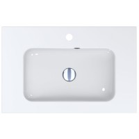 Раковина Della 700х450 врізний, колір білий, покриття глянець, з отв під змішувач + перелив (1 сорт) MIRAGGIO фото 2