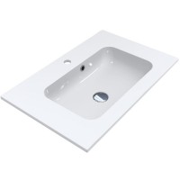 Раковина Della 700х450 врізний, колір білий, покриття глянець, з отв під змішувач + перелив (1 сорт) MIRAGGIO